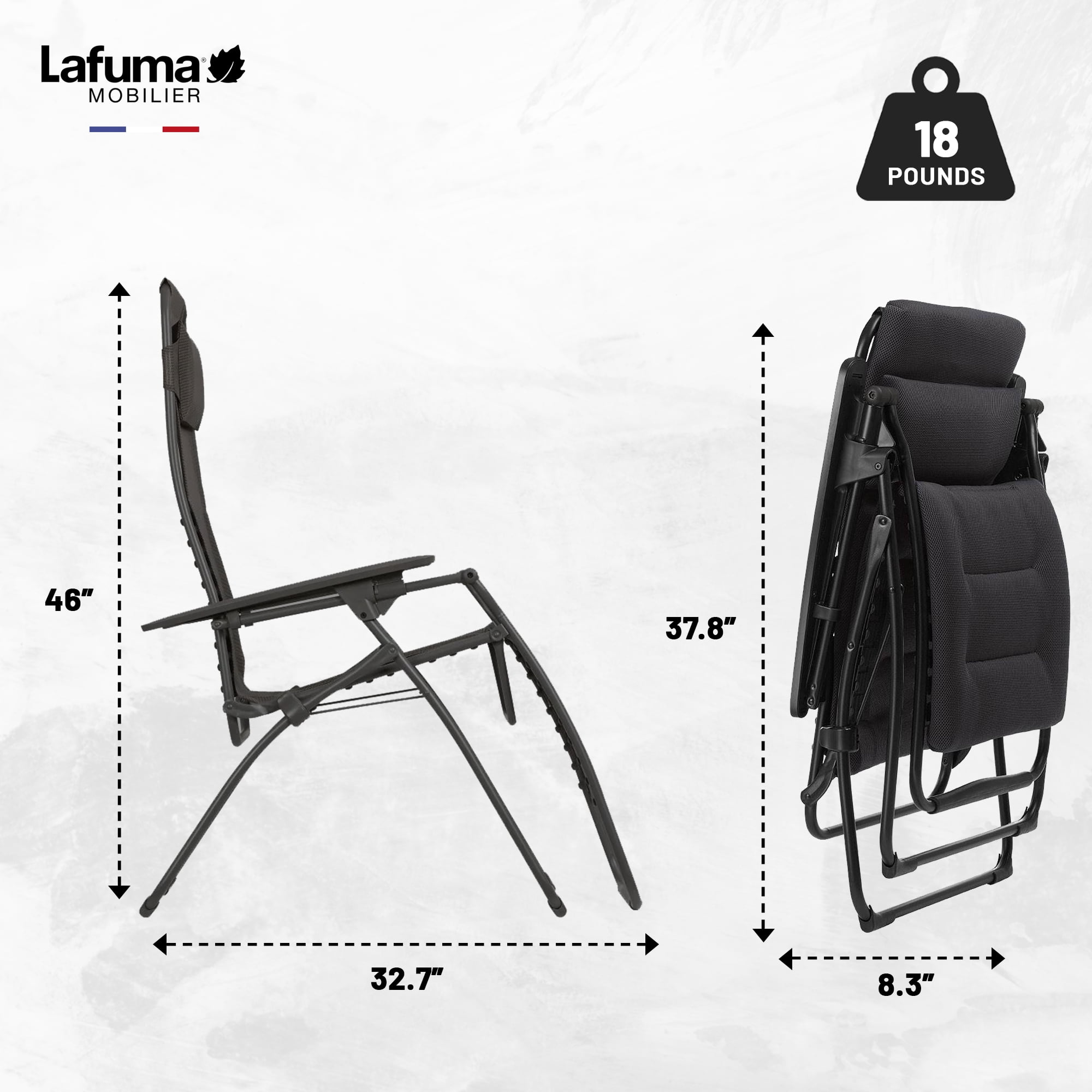 Lafuma, Outdoor Lounge Chair, Futura Air Comfort Zero Gravity
