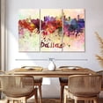 thumbnail image 3 of Elephant Stock Dallas Skyline Colors Wall Art - Horizontal Multi Panel Canvas - Living Room Wall Decor - City Multi Panel - Beige And Blue Decor - 65" x 42", 3 of 8