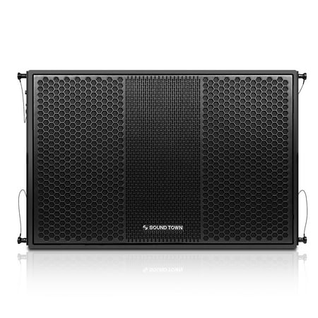 Sound Town ZETHUS Series Line Array Speaker System with One 18-inch Line Array Subwoofer, Four Compact 2 X 10-inch Line Array Speakers, Black(ZETHUS-118S210X4)