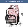 thumbnail image 4 of Large Clear PVC Backpack Heavy Duty See Through Backpack for Adults Work Travel, Boots-pink Printed 12L, 4 of 8