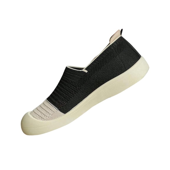 LEAVINGSUO Shoes for Women Versatile Plus-Size On Mesh Soft-Soled Breathable Walking Shoes Comfortable Shoes Black 36