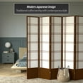 thumbnail image 2 of Red Lantern 7 ft. Tall Double Cross Shoji Screen - Walnut - 6 Panels, 2 of 6