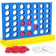 Gamie Jumbo Four in a Row Game, Durable Foam 4 in a Row Game with 42 Disks, Fun Indoor Game Night Games for Kids and Adults, Educational Learning Game for Children, 18.5 x 14.5