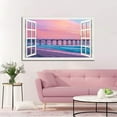 thumbnail image 4 of Window View of Hermosa Beach Canvs Art Fake Open Window Wall Art Hermosa Beach Framed Painting For Livingroom Office Bedroom Ready to Hang, 4 of 6