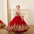 thumbnail image 4 of Drtj 2-14T Kids Teens Flower Girl Dresses Wedding Pageant Dresses Tulle Applique Prom Ball Gowns, 4 of 8