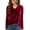Red, variant on longantii Velvet Tops for Women Long Sleeve V Neck Shirts Dressy Casual Vintage Blouses Solid Holiday Party Fall Outfits Red M