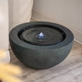 thumbnail image 3 of Xbrand 19.8"W Round Polyresin Indoor/Outdoor Sphere Water Fountain w/LED Light, Garden Water Fountain, Water Bowl Fountain, Patio Water Fountain, Water Fountain Decor, Dark Green, 3 of 6