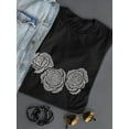 thumbnail image 3 of White Roses Embroidery Style T-Shirt Women -Image by Shutterstock, Female Medium, 3 of 4