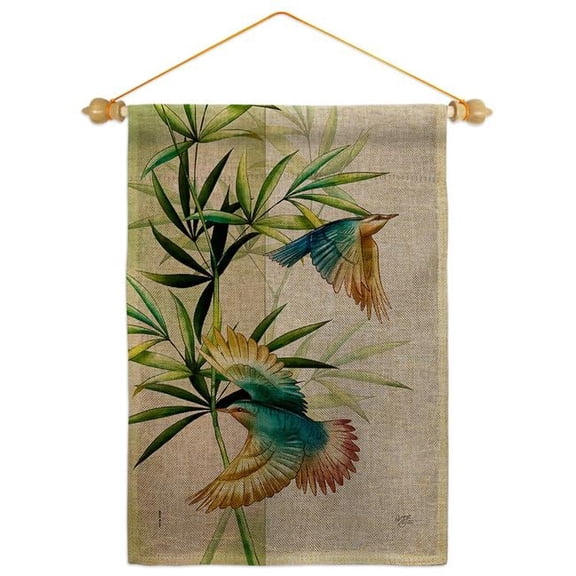 Breeze Decor GS120265-DB-05 Asian Blossom Birds Animals Bird 13 x 18.5. in. Double-Sided Decorative Vertical House Garden Flag Set for Decoration Banner Yard Gift
