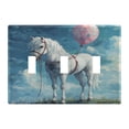 thumbnail image 5 of WOBOGO A White Horse 2-hole Switch Plates PC Flame Retardant Plastic Material Glossy Finish Smooth Touch 4.56x4.48x0.27in, 5 of 8