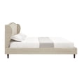thumbnail image 4 of Rustic Manor Eloisa Linen Upholstered Platform Bed King Size, Beige, 4 of 8