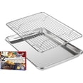 thumbnail image 1 of Premium Toaster Oven Pan Nonstick Set of / Sheet Pan for Baking Small Cookie Sheet Tray Durable Small Baking Trays for Oven Aluminum Baking Sheet Toaster Oven Tray x in, 1 of 5