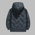 thumbnail image 5 of SUYIDA Boys Winter Lined Hooded Jacket Thickened Warm Coat for Children Youth Cold Weather Outdoor Windproof Embossed Design - Grey, 5 of 7