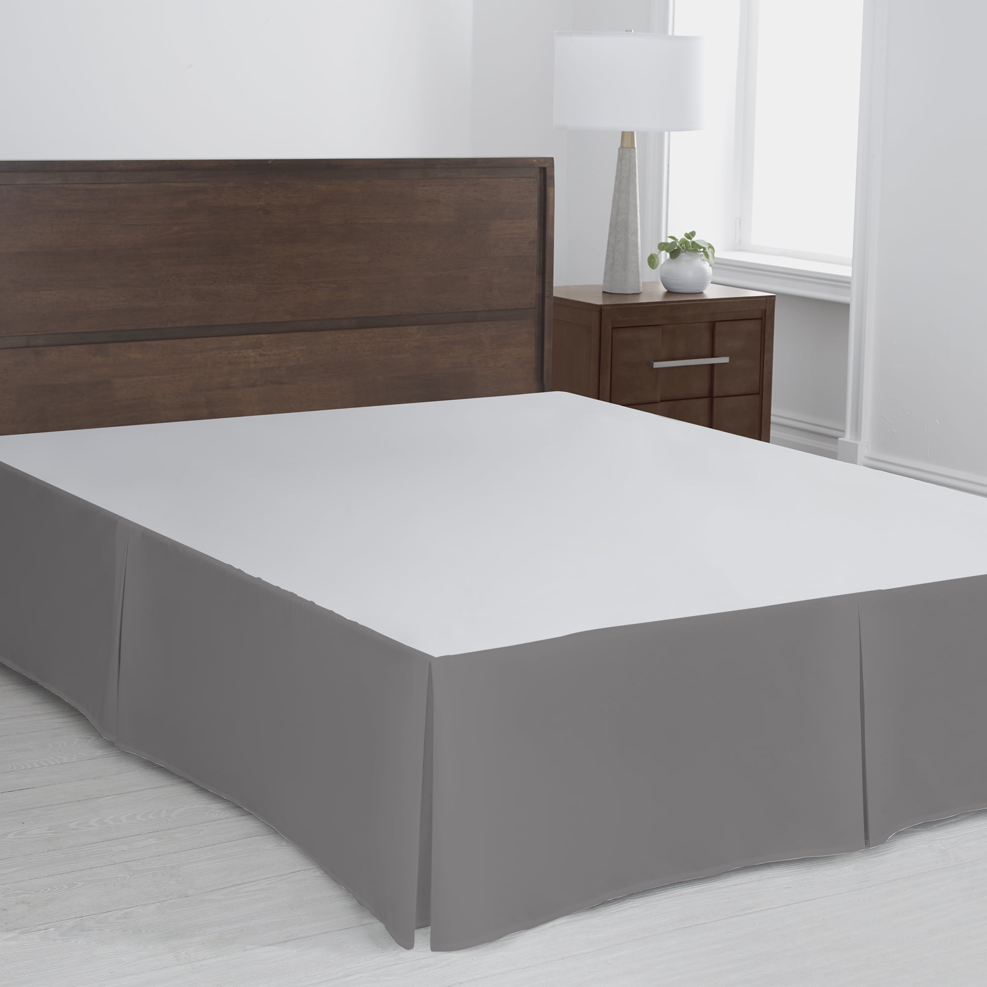 Simply Put Cotton Blend Percale Pleated Bedskirt Queen Frost Gray