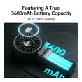 thumbnail image 4 of JISULIFE Versatile Portable Fan with LED Display, 3600mAh USB Rechargeable Battery, 5-Speed, Lanyard Included, 4 of 9