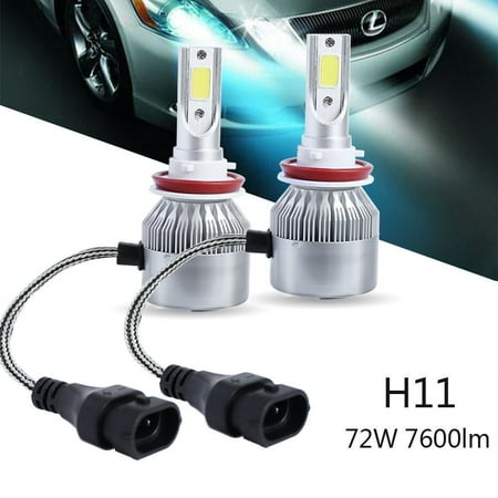 Tagital LED Headlight Kit H8 H9 H11 72W 7600LM 6000K Low Beam Fog Bulb HID (Best Led Headlight Kit)