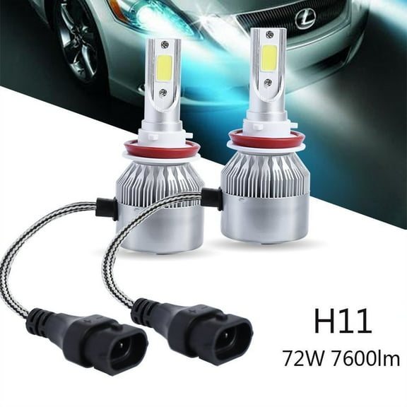 Tagital LED Headlight Kit H8 H9 H11 72W 7600LM 6000K Low Beam Fog Bulb HID White