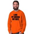 thumbnail image 4 of Love My Smokin Hot Wife Funny Spouse Men's Long Sleeve Tee T Shirt Brisco Brands S, 4 of 6