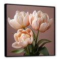 thumbnail image 2 of Designart "Tulip Serenity In Soft Hues" Tulips Floater Framed Canvas Wall Art, 2 of 5