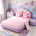 thumbnail image 3 of Manfei Pink-Blue Axolotl 7pcs Queen Bedding,Watercolor Salamander Print Bedding Comforter Set Queen,Pink Reversible, 3 of 7