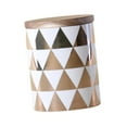 thumbnail image 3 of Fancyes Ceramic Jar Wooden Lid Tea Container with Lid Sealed Kitchen Storage Canister for Tea Farmhouse Kitchen Decor Cookie Jar Nuts Big Triangle, 3 of 8