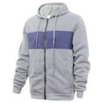 thumbnail image 5 of kpoplk Mens Zip up Hoodie Coat Sweatshirt with Hooded Zipper Solid Color Coat Casual Sweatshirt L,Light Gray, 5 of 5