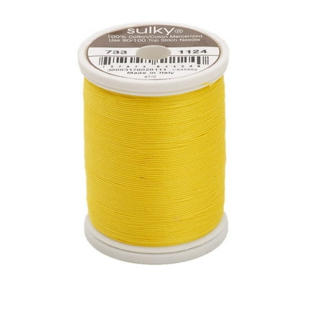 King Spool - 400d 30wt Cotton Thread, 500 yd, Sun Yellow, King Snap Spool. 100% Long Staple Matte Finish By Sulky Of America