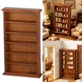 thumbnail image 2 of 1:12 Scale Miniature Wooden Bookcase Tiny 6 Compartments Bookshelf For Doll House Living Room Furniture Decoration, 2 of 9