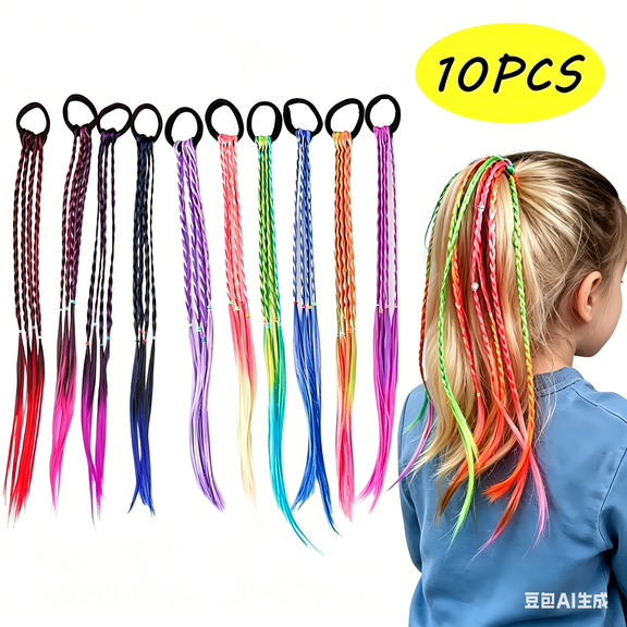 Braiding Hair Set for Kids Hair Extension Colored Hair Extensions Hair Accessories for Girls