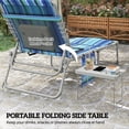 thumbnail image 4 of Outsunny Tanning Chair with Face Hole and Side Table, Blue Stripe, 4 of 10
