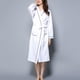 thumbnail image 4 of Albornoz ligero, albornoz, kimono de algodón, bata de gofre para amantes, blanco, 4 of 6