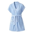 thumbnail image 4 of WCJM Shower Robe for Women Womens Soft Short Sleeve Bathrobe Belted with Pockets Loungewear Housecoat Home, 4 of 4