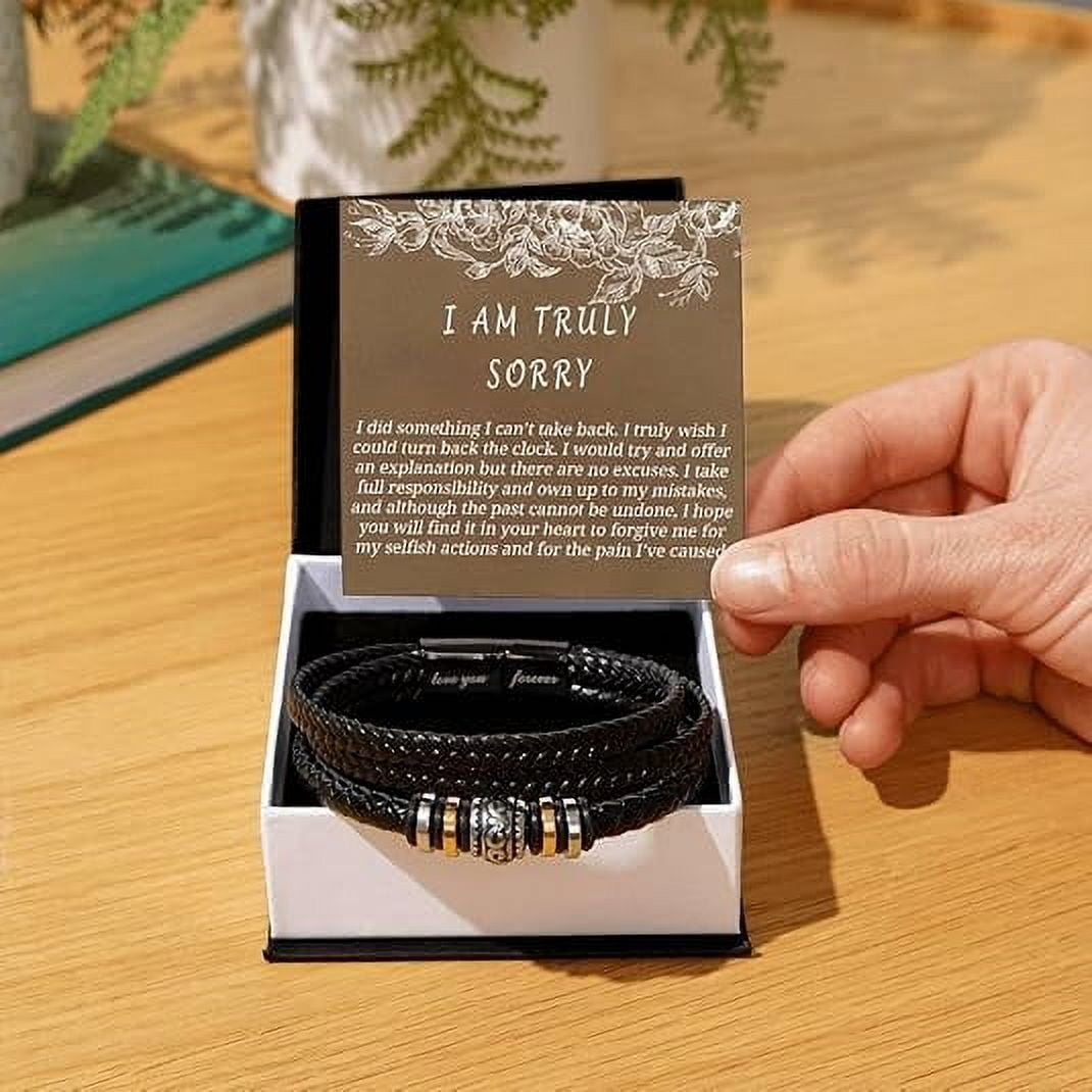 I'm Sorry For Hurting You Bracelet For Him with Heart Touching Message Card and Gift Box, I Am Truly Sorry Bracelet For Him, Apology Gifts For Men, Forgive Me Bracelet, I'm Sorry Gifts For Him