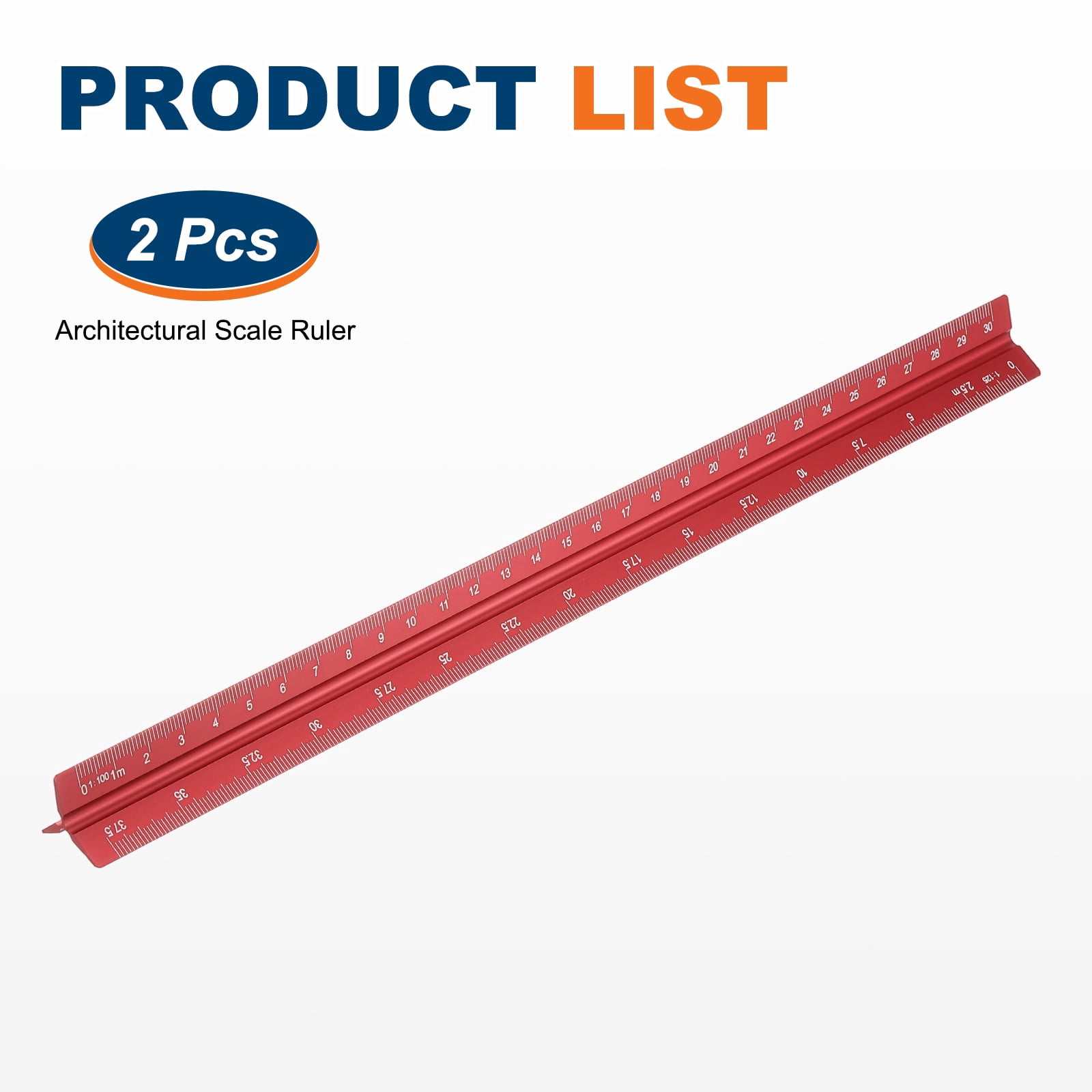 Uxcell Architectural Scale Ruler 7 Inch Metric Aluminum Alloy Triangular Drafting Ruler, Blue