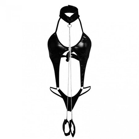 

Jikolililili Women Open Crotch Lingerie Sexy Lace Hollow Out Bodysuit Blackless Deep V One Piece Lace Babydoll Pajamas Promotion Price