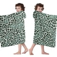 thumbnail image 4 of Green and Dark Green Giraffe Pattern Hooded Bath Towel，60"x35" for Ages 3 To 12 Kids, Quick Dry Lightweight Soft Microfiber Hood Beach Towel Cover Up for Kids, 4 of 7