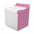 thumbnail image 2 of Valentine's Day Washer Cover, Hearts in Geometric Polygonal Design Romantic Modern Pattern, Easy to Use Bathroom Accent Fabric, 29" x 28" x 40", Pink Fuchsia and Salmon, by Ambesonne, 2 of 3
