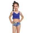 thumbnail image 5 of Odeerbi Mommy and Me Swimsuits Parent-Child Ruffles Split Two Piece Swimwear High Waist Top Tie Bikini Set Girls, 5 of 7
