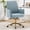 Blue, variant on 25" Striped Fabric Chair, Chairs with Memory Foam Cushion, Computer Chairs with Ergonomic Mid Back for Office Study Spaces, Black