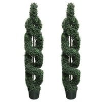 Artificial Plants And Flowers Product Image Admired By Nature 2 X 5 Artificial Boxwood Leave Double Spiral Topiary Plant Tree