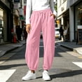 thumbnail image 6 of Pileajo Women's Casual Wide Leg Pants Drawstring High Waist Trousers Going out Jogger Pants with Side Pockets, 6 of 9