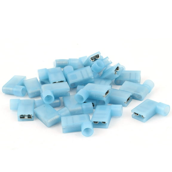 Unique Bargains 25Pcs 6.3mm Right Angle Flag L Shape Insulated Spade Crimp Terminal Connector