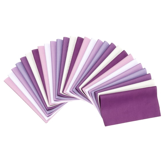 Uxcell Cotton Fabric Bundles, 28 Pcs 10 x 10 Inch Fat Quarter Solid Color Precut Fabric Squares for Sewing Patchwork Quilting DIY Crafts, Purple White
