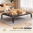 thumbnail image 4 of Cooling Elevated Dog Bed Raised Outdoor Dog Cot for Large Dogs, No-Tool Assembly Washable Mesh, 43"x32" Black, 4 of 9
