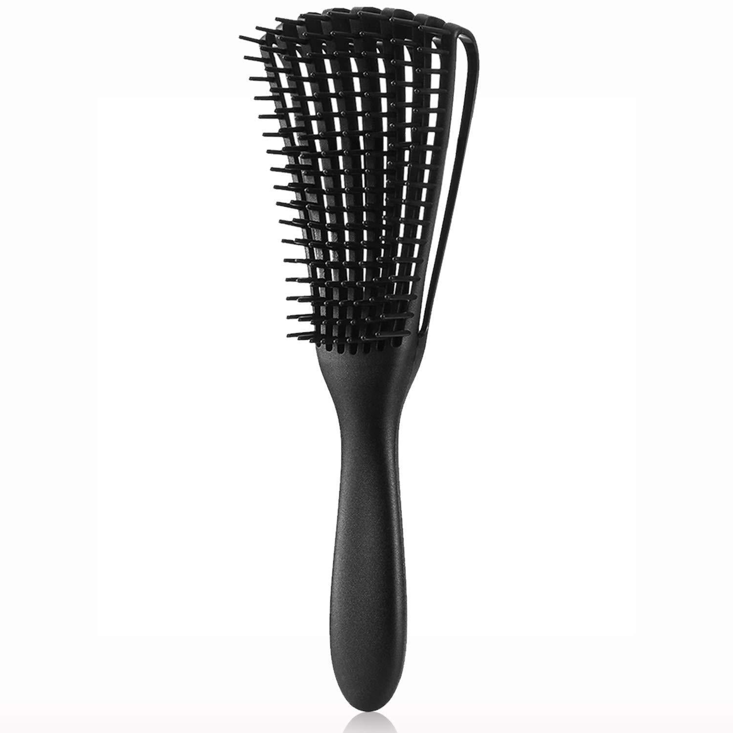 Detangling Brush for Afro America/African Hair, Textured 3a to 4c Kinky Wavy/Coily/Wet/Dry/Oil/Thick/Long/Curly Hair Detangler,No Pain  (Black)