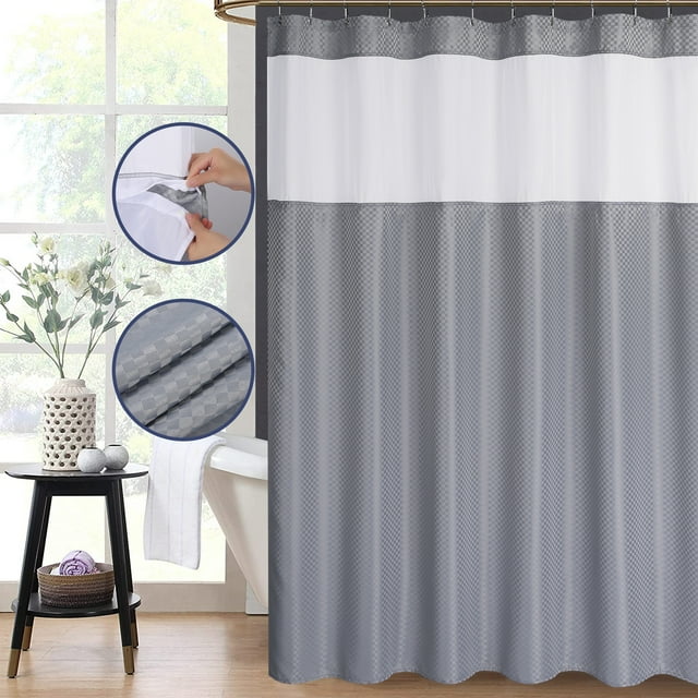 Haperlare 72"W x 84"L Extra Long Shower Curtain with Snapin Fabric