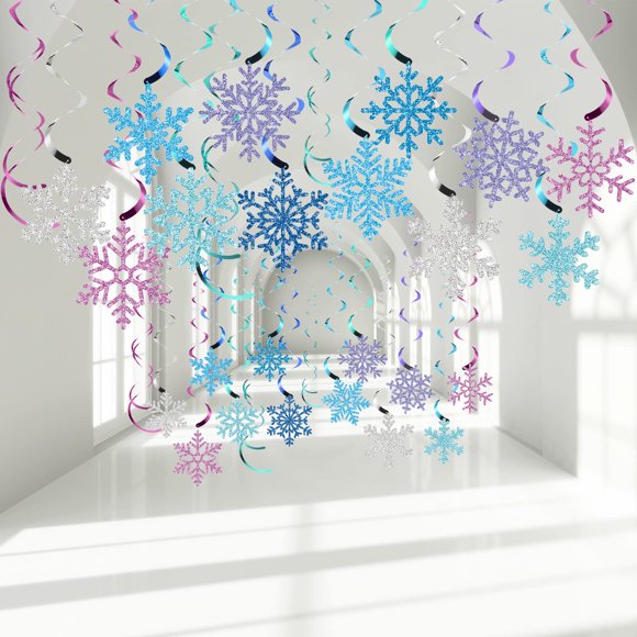 Contenedor con forma de espiral colgante con forma de copo de nieve, 30 unidades