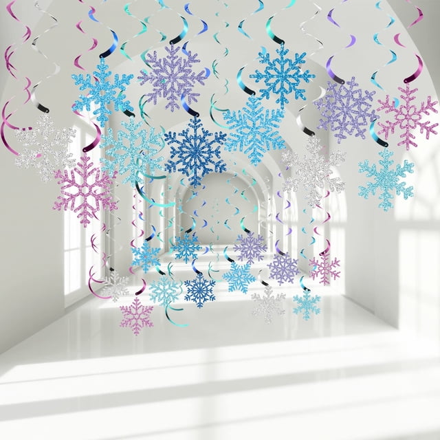 Contenedor con forma de espiral colgante con forma de copo de nieve, 30 unidades