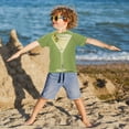 thumbnail image 3 of FORMRS Boys Rash Guard with Short Sleeves UPF 50+ Swim Shirts Sizes 3-12T, Martini with Olive, 3 of 6