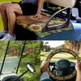 thumbnail image 2 of Jeiento Golf Cart Seat Cover 4 Pack with Steering Wheel Cover and Golf Cart Flags Cute Cow Golf Carts Essentials Steering Wheel Wrap Cover 2PCS Small Flag for Golf Cart Club Car Decoration, 2 of 5